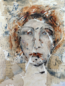 Gemengde techniek
Monoprint, brieven(love letters)
Met inkt en acrylverf