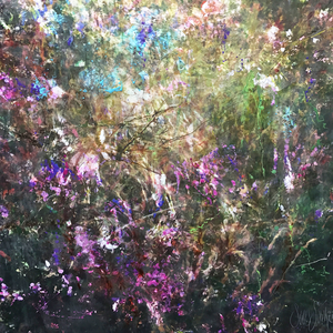 Door de natuur geïnspireerde Mixed Media kunst. Een combinatie van papier op paneel, beschilderd met pigment, inkt, olieverf, damar en bijenwas. Soms in combinatie met fotografische elementen en/of digital Art.