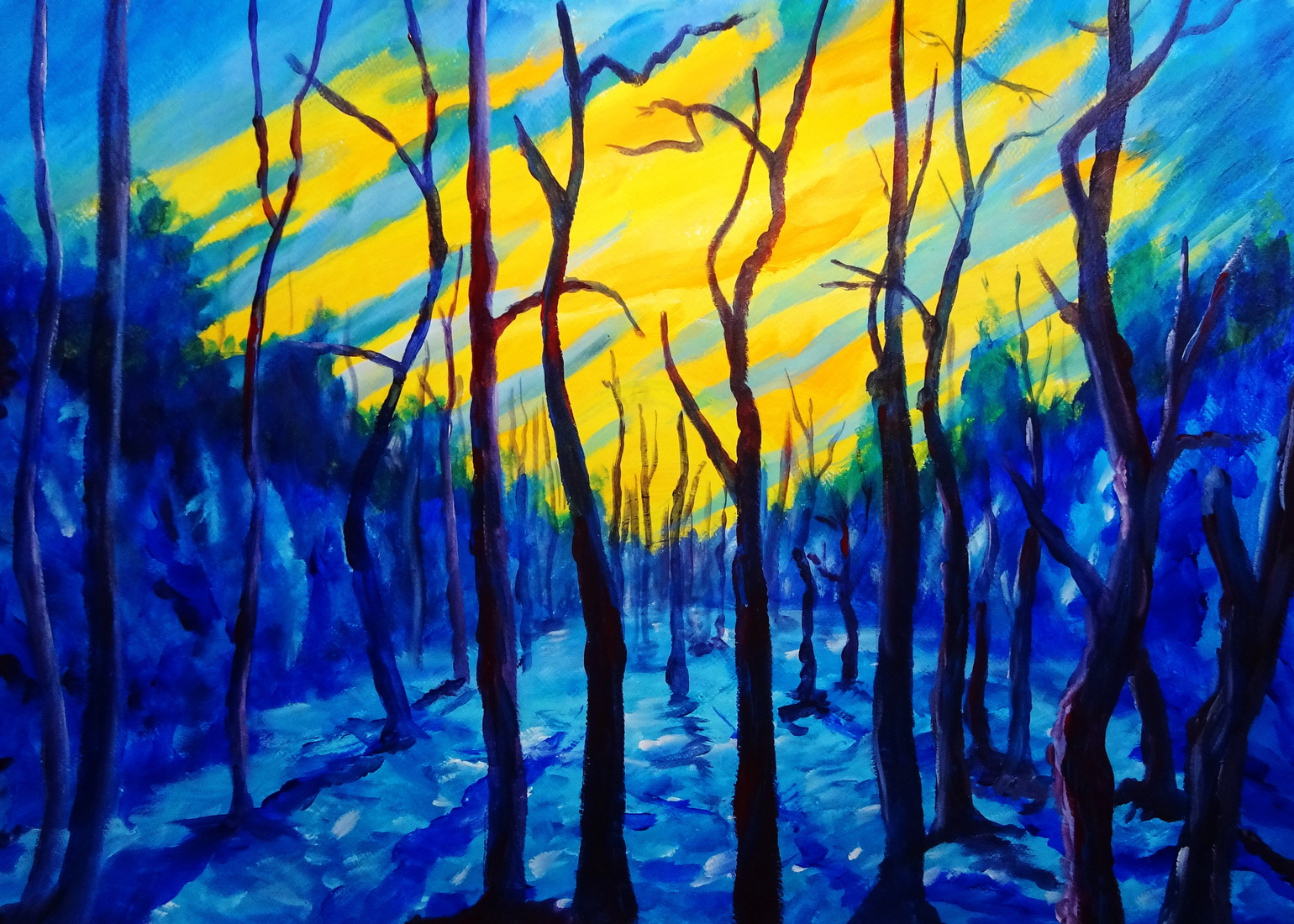 Blauw bospad