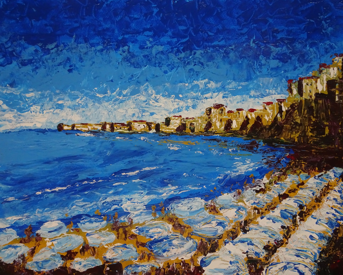 Het strand van Cefalu (Sicilië)