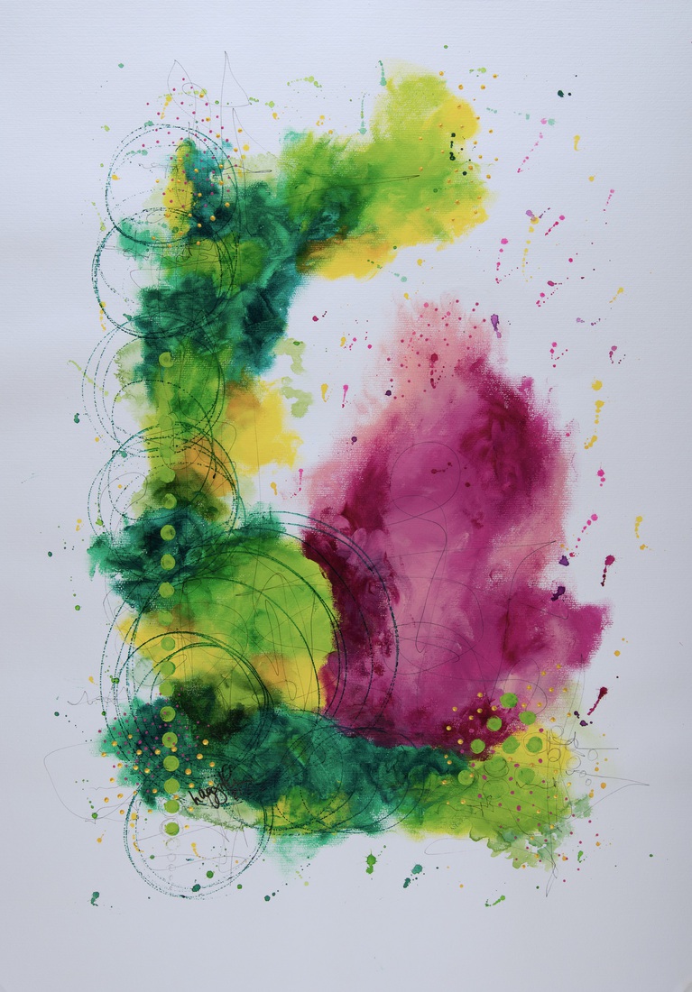Abstract op wit