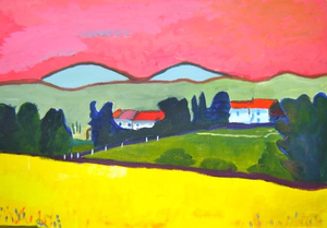 Het landschap is als een lichaam: met borsten, billen, monden en buiken. Inspiratie vond ik in Frankrijk, Engeland, Nederland en in de landschappen in mijn dromen.