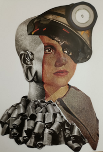 Uit de serie Mischlinge, vrij vertaald mengmensen. Geïnspireerd door een werk van de collage en dada kunstenaar Hannah Höch. Hannah was een dada kunstenaar.