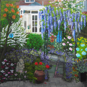 Ik ben geen conceptuele maar een ambachtelijke kunstenaar en maak figuratieve schilderijen in mijn eigen kleurrijke, soms enigszins impressionistische stijl.