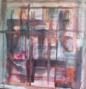 Werk op doek, gouache, 80x80
