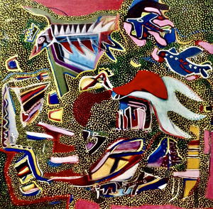 Situaties in mijn/de wereld die raken, geschilderd in figuratieve/abstracte stijl met olieverf op doek/paneel.