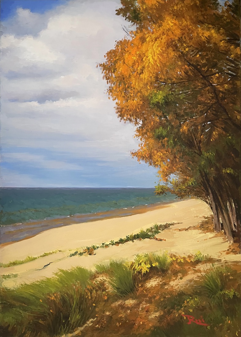 Michigan-meer van herfst