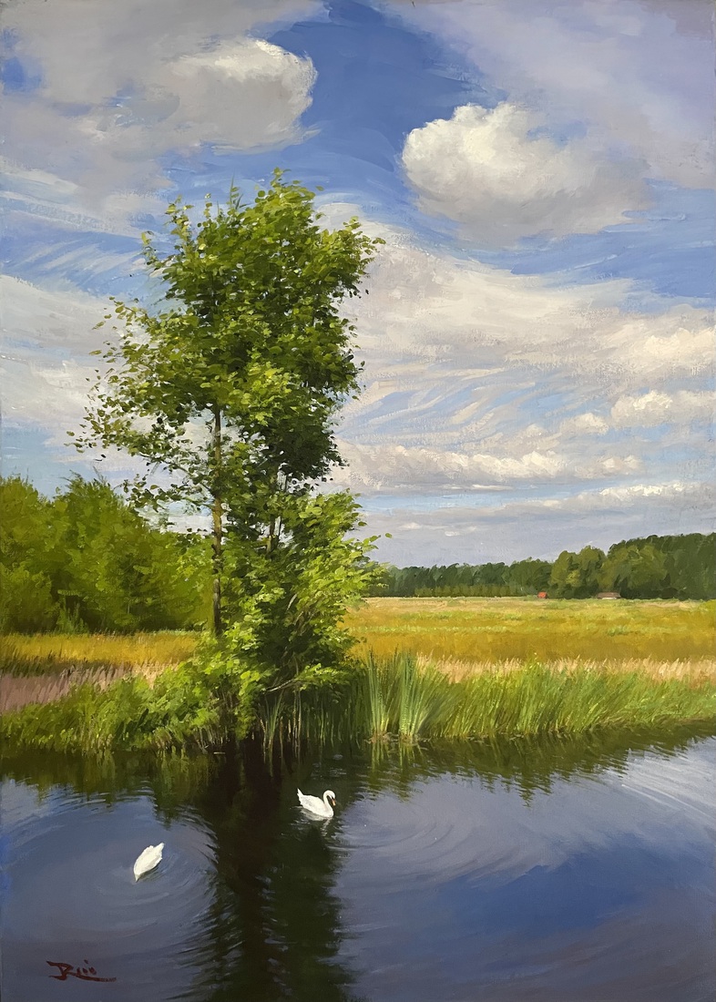 Waterplas achter Kasteel Maurick