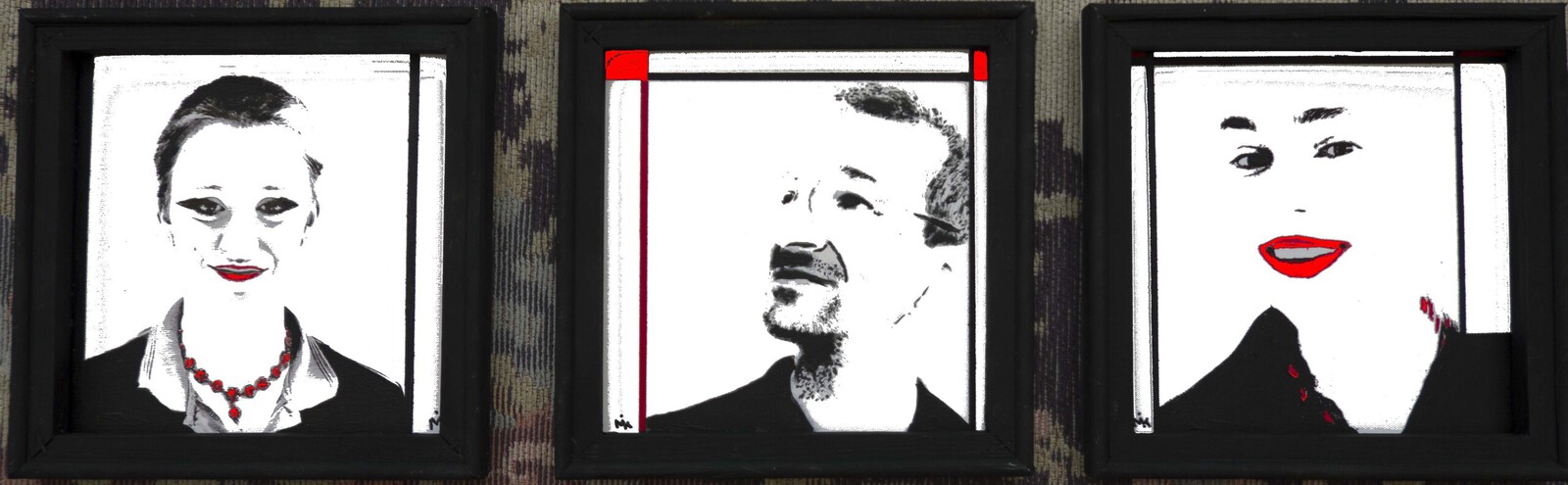 Gespot Barmedewerkers Cultuurcafé De Afzakkerij 3 x 20x20 acryl op canvas