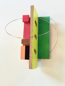 Wandsculptuur, hout, acryl.