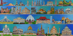 Bij My Happy Town schilder ik stadsgezichten in meestal primaire, spontane en felle kleuren. Soms zijn het feitelijke locaties en soms zijn de schilderijen samengesteld uit mooie en interessante gebouwen die verspreid staan in een stad of dorp.
Uiteraard is het mogelijk, sterker nog dat is ook voor mij het leukst, dat je als koper je eigen favoriete plek of 'memory lane' noemt en ik daar dan iets moois en exclusiefs van maak. 
