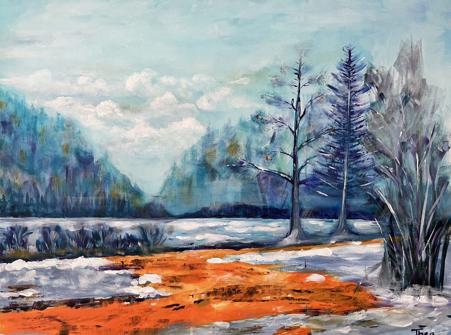 Blauw landschap
