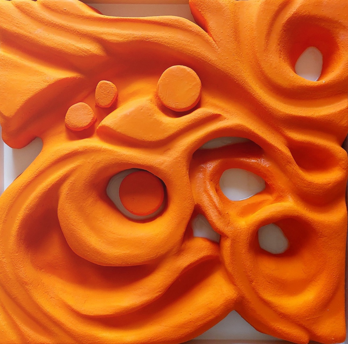 Orange & white epoxy pools