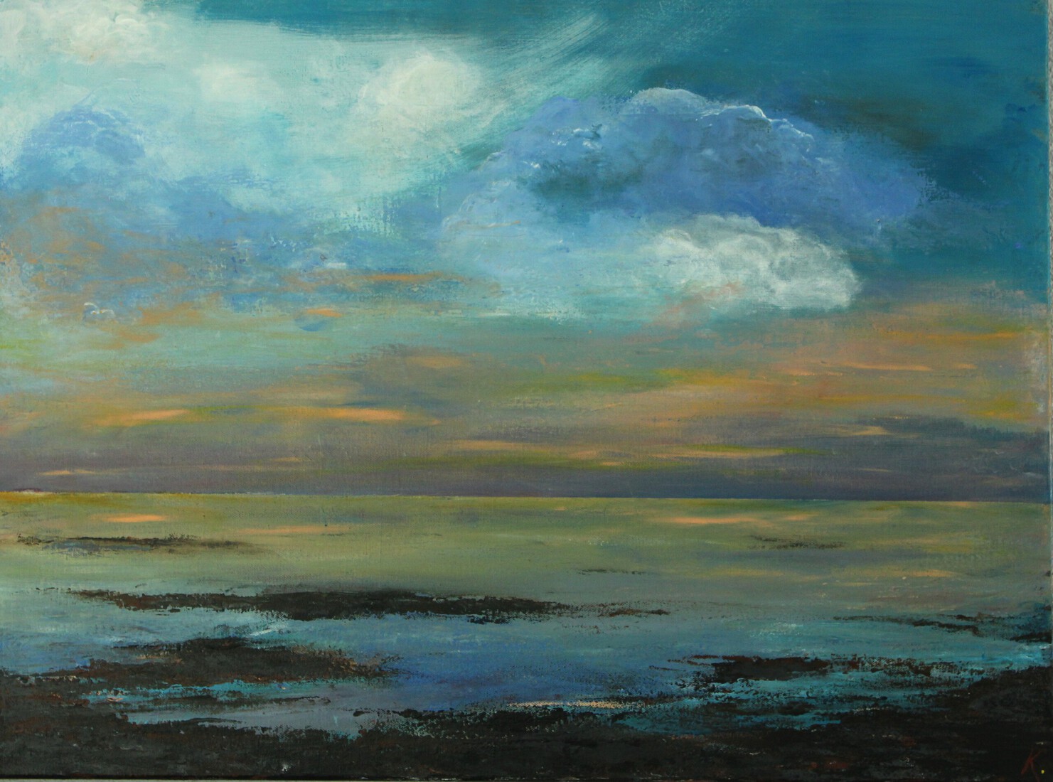 Waddenzee laat op de avond