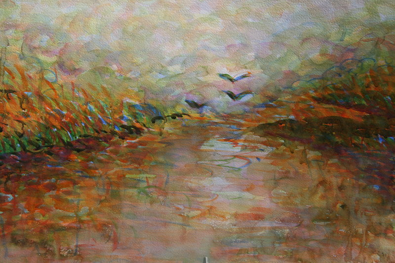 Vogels boven de wolken