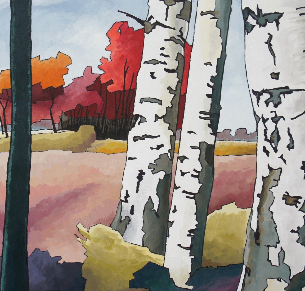 herfstlandschap met berken