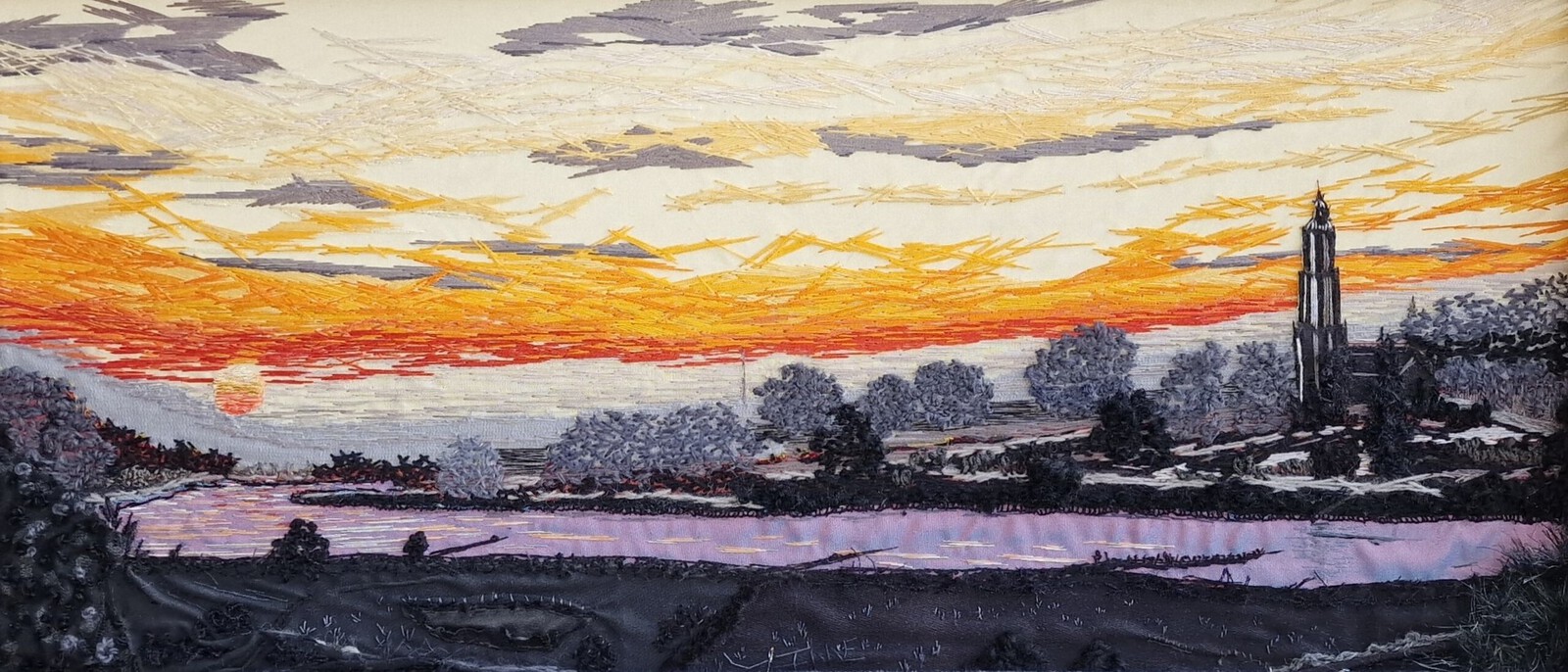 Ondergaande zon, Rhenen