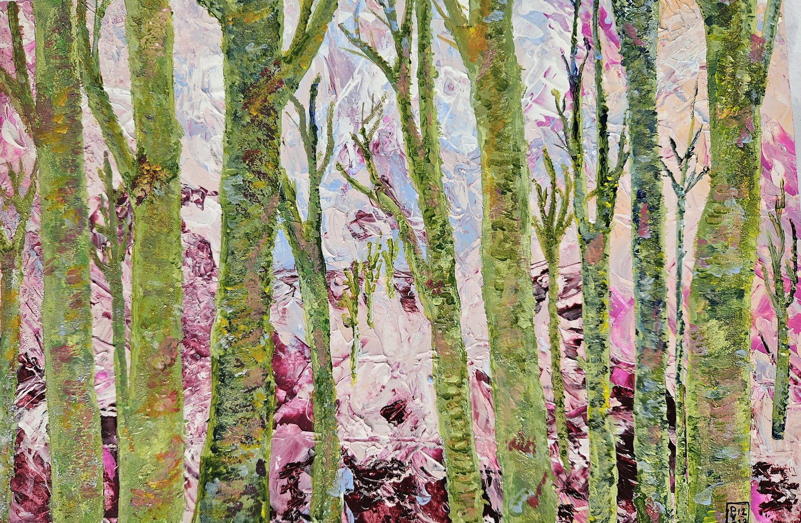 Het bos in het roze