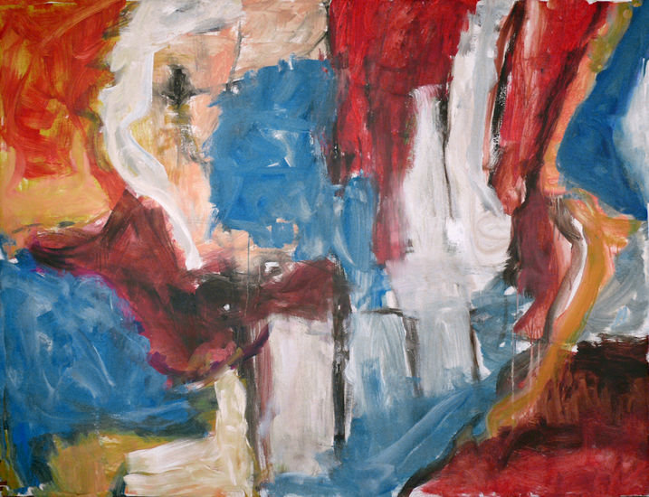'Millefleur'  - een modern, abstract en groot schilderij van Benfo; samen geschilderd door Ben Vollers & Fons Heijnsbroek; te koop