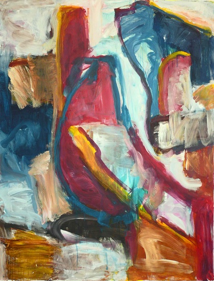 'Full Bloom' - een groot abstract schilderij; samen geschilderd door BenFo: Ben Vollers & Fons Heijnsbroek; te koop