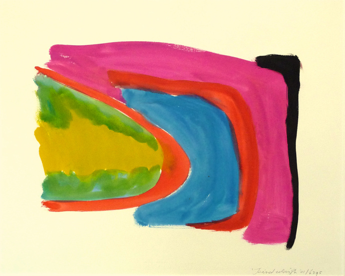 'Joined colors' - gouache in aansluitende vormen nr. 6.395 - * gratis kunst / maar al opgehaald; Fons Heijnsbroek