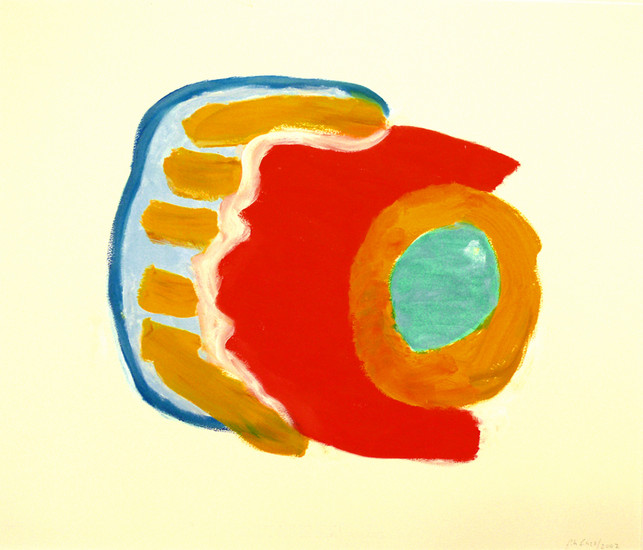 'Zee + Schelp' - kleurige abstracte kunst, nr 6.423 - * gratis kunst / niet meer beschikbaar; Fons Heijnsbroek