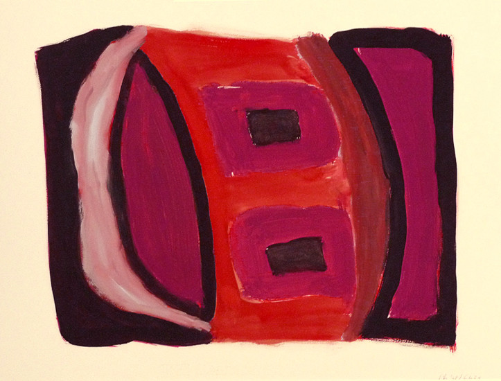 'Rood & Zwart nr. 2.' - abstracte gouache nr. 6.439 - * gratis kunst / niet meer beschikbaar; Fons Heijnsbroek
