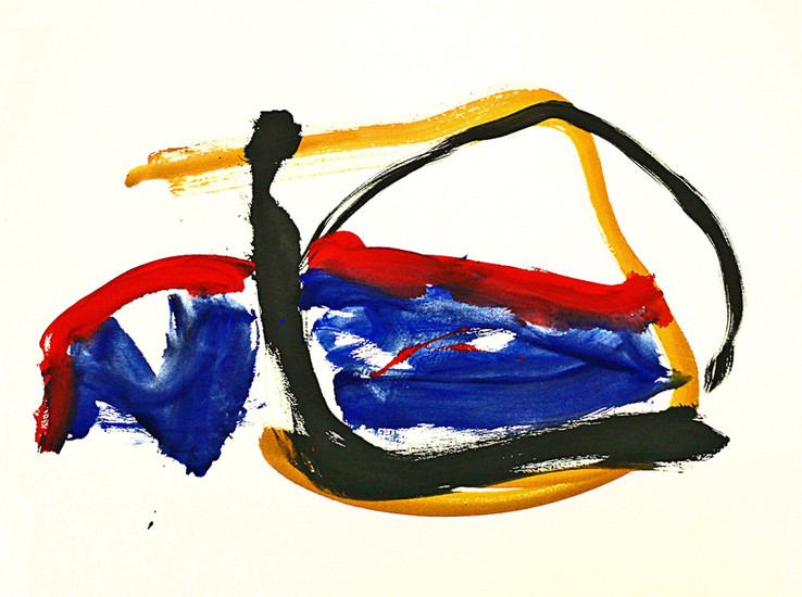 'Cross 2.' - kleurige abstracte gouache nr. 6.507 - * gratis kunst / * niet meer beschikbaar