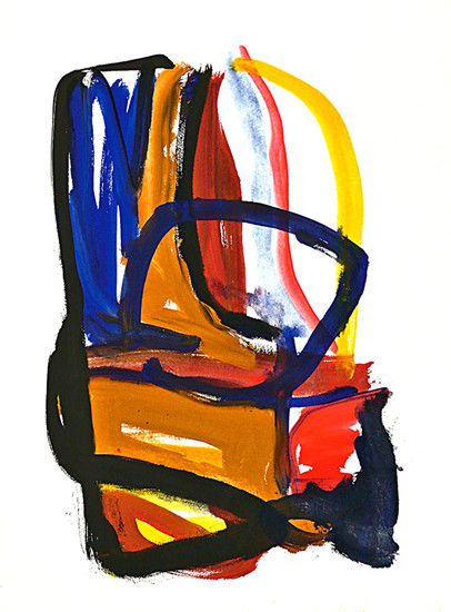 'Cross 1.' - kleurige gouache op papier nr. 6.506 - * gratis kunst / niet meer beschikbaar