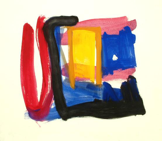 'Klankbeeld' - abstracte gouache op papier, nr. 6.486 - * verkocht