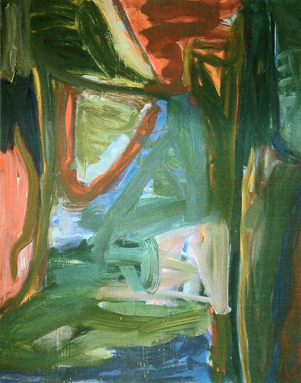 'Natuur-impressie', (4.087) groot abstract olieverf-schilderij - * verkocht