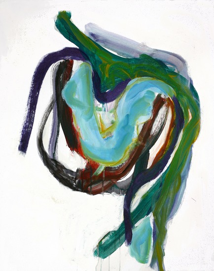 'Blue heart' - schilderij op papier in acrylverf; niet meer beschikbaar - ​​​​​​Fons Heijnsbroek
