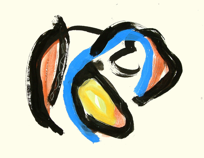 'Hadewychs spiral' - abstracte schilderkunst op papier; gouache nr. 6.553 - * verkocht