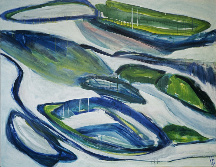 'Witte duinen' - groot abstract landschapsschilderij; gratis kunst, maar beschikbaarheid is nog onduidelijk