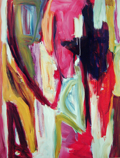 'Achter de lente' - groot abstract schilderij; gratis kunst, maar niet meer beschikbaar; Fons Heijnsbroek