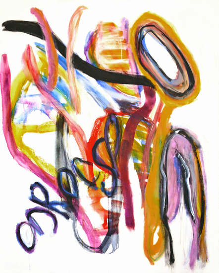 'OnRose' - groot abstract schilderij op linnen; niet meer beschikbaar - ​​​​​​Fons Heijnsbroek