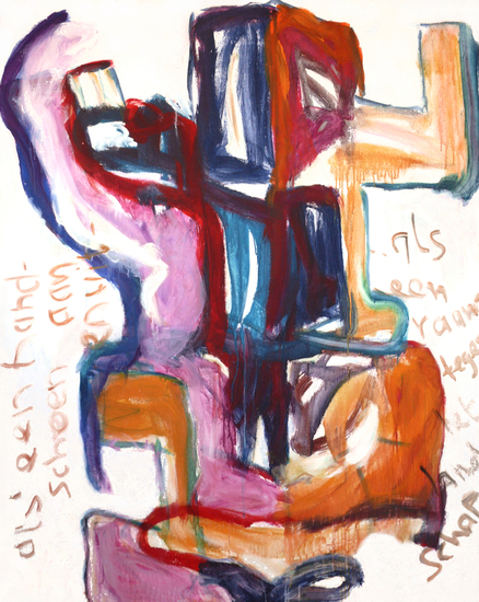 'Handschoen van de Nacht' - groot abstract schilderij; niet meer beschikbaar - ​​​​​​Fons Heijnsbroek
