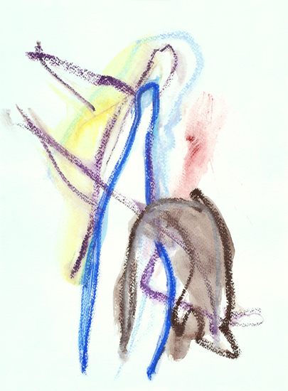 'Why' - abstracte kunst: lijn-tekening in kleur op papier - * verkocht; nog wel in digitaal bestand voor een art-print, ​​​​​​Fons Heijnsbroek