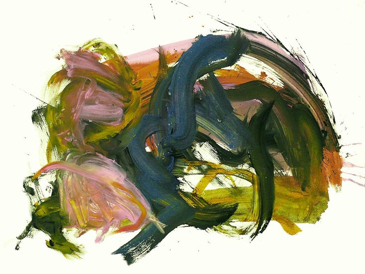 'Open dynamiek' - abstracte kunst, werk op papier; niet meer beschikbaar - ​​​​​​Fons Heijnsbroek