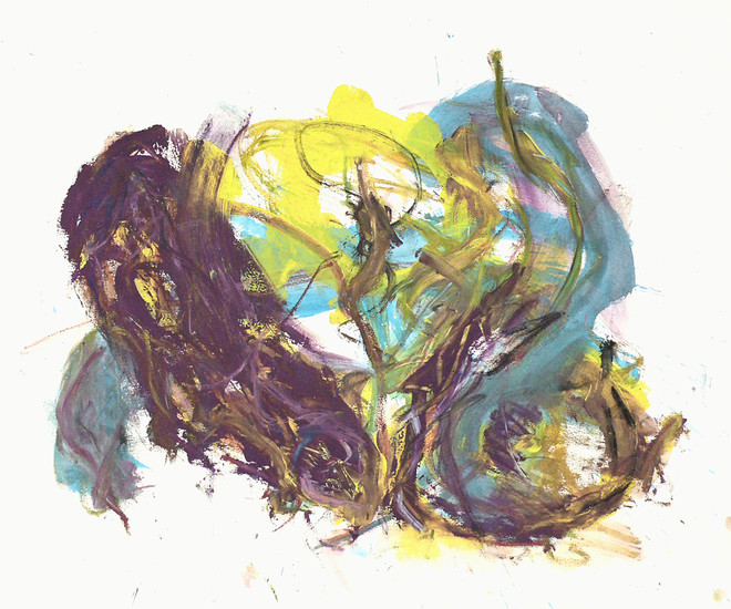 'Ben's mooiste' - kleurrijk abstract schilderij op papier - * gratis kunst en nog beschikbaar, Fons Heijnsbroek