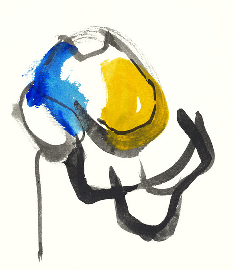 'Ornament in cirkel 2.' - kleine kleurige gouache op papier en inkt; niet meer beschikbaar - ​​​​​​Fons Heijnsbroek
