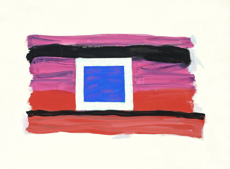 'Hole with a blue', gouache op papier nr. 6.413 - * gratis kunst / niet meer beschikbaar; Fons Heijnsbroek