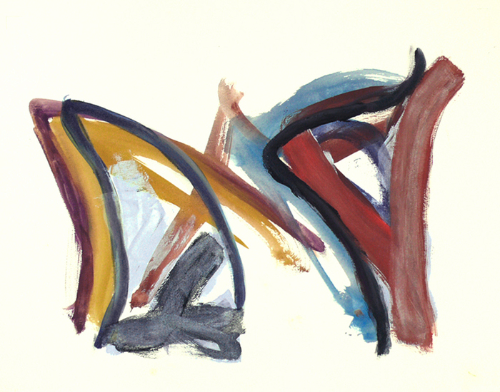 'Snijding' - abstract werk op papier; gouache nr. 6.556 - * gratis abstracte kunst / niet meer beschikbaar; Fons Heijnsbroek