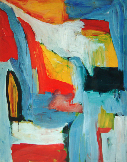 'Flags on the sky' (nr. 4.096) - * abstract schilderij; verkocht