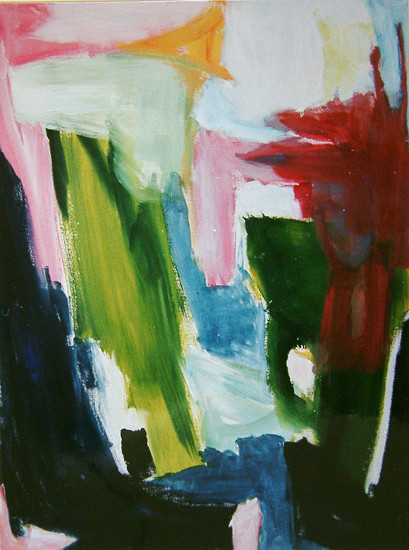 'Aan zee' - een  groot atmosferisch abstract schilderij nr. 4.044; gratis kunst, maar niet meer beschikbaar; Fons Heijnsbroek