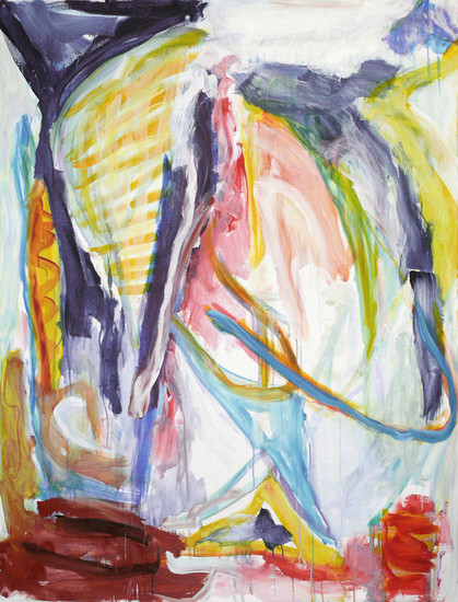 'Painting surgery' - een modern, abstract en groot schilderij van Benfo; samen geschilderd door Ben Vollers & Fons Heijnsbroek; te koop