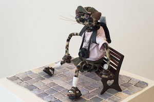 4 katten voor elke hoek van het marktplein in Alphen aan den Rijn.