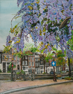 Nederlandse stadsgezichten gemaakt met olieverf