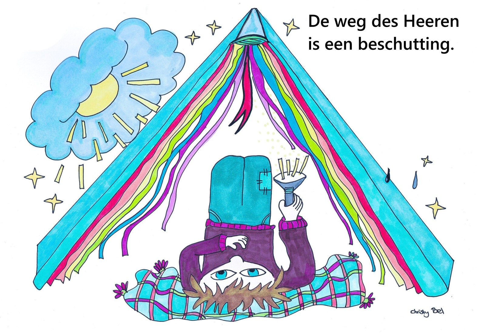 jongen in boekenhut