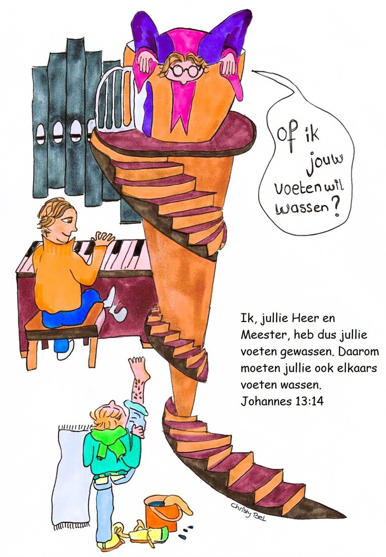 jongen op orgel